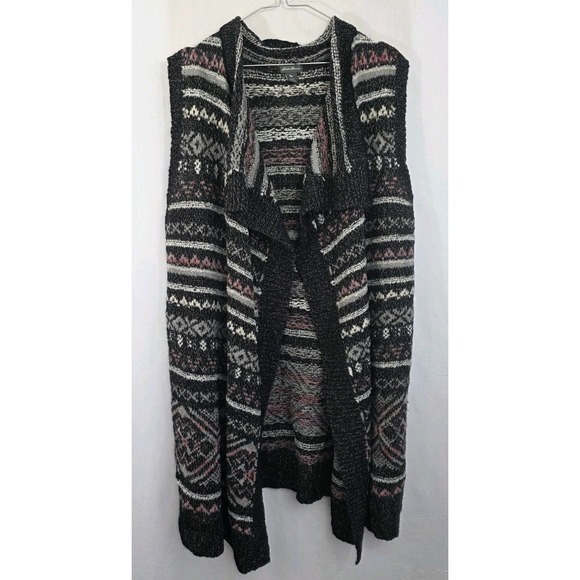 Eddie Bauer Sweaters - Eddie Bauer Vest Open Sweater Cardigan Sx L Aztec Southwestern Sleeveless Cozy